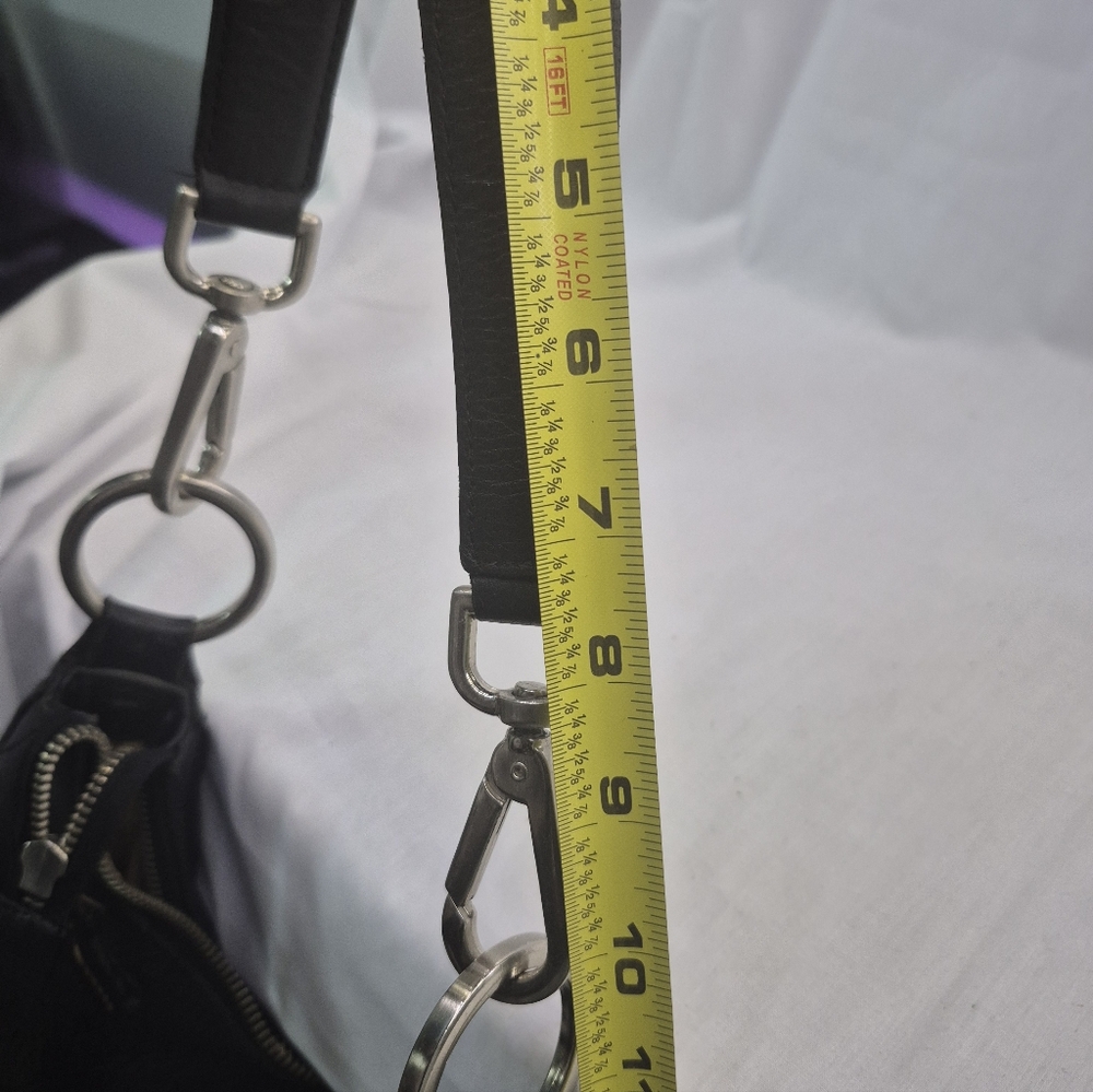 Preston AND York Black Leather Shoulder Bag with Silver‎ Hardware - Picture 10 of 10